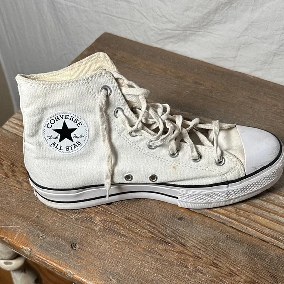 Classic Cream High-Top Sneakers - Picture 6 of 7